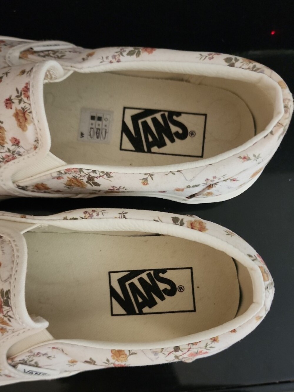 Vans Floral Slip-On Sneakers in Cream with Pink & Yellow Roses - Picture 2 of 6